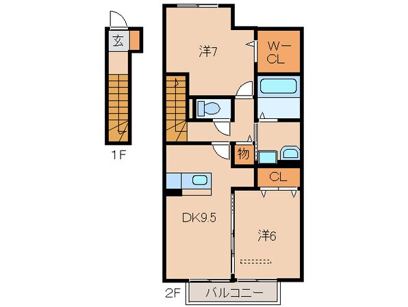 海南駅 徒歩15分 2階の物件間取画像